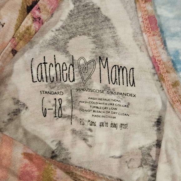 Latched Mama Printed Momper Romper Nursing Breastfeeding Standard 6-18 Tie Waist - Picture 6 of 6